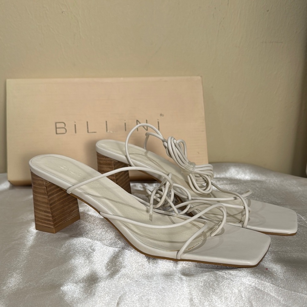Billini ISSA Strappy Bone Natural Block Heel